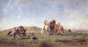 Eugene Fromentin Hawking in Algeria oil painting on canvas